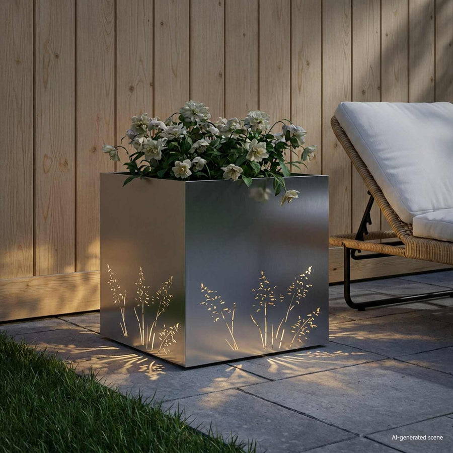 Plantenbak zilver 50 x 50 x 49 cm Roestvrij staal