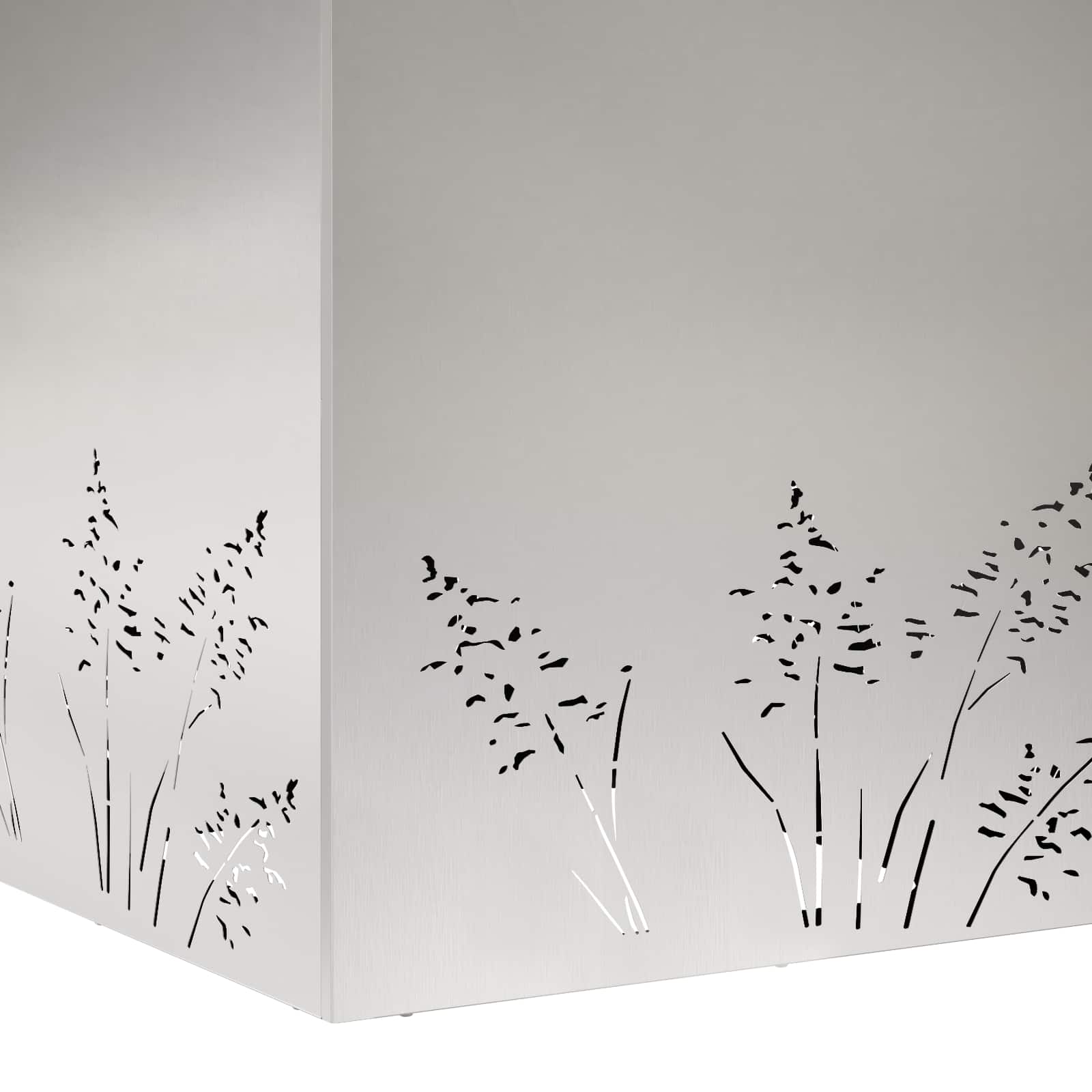 Plantenbak 2 st zilver 50 x 50 x 49 cm Roestvrij staal