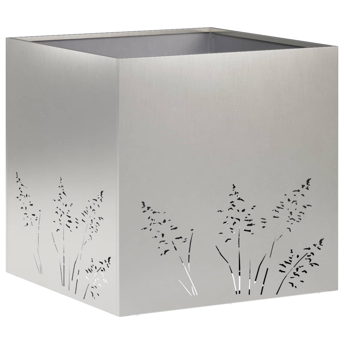 Plantenbak 2 st zilver 50 x 50 x 49 cm Roestvrij staal