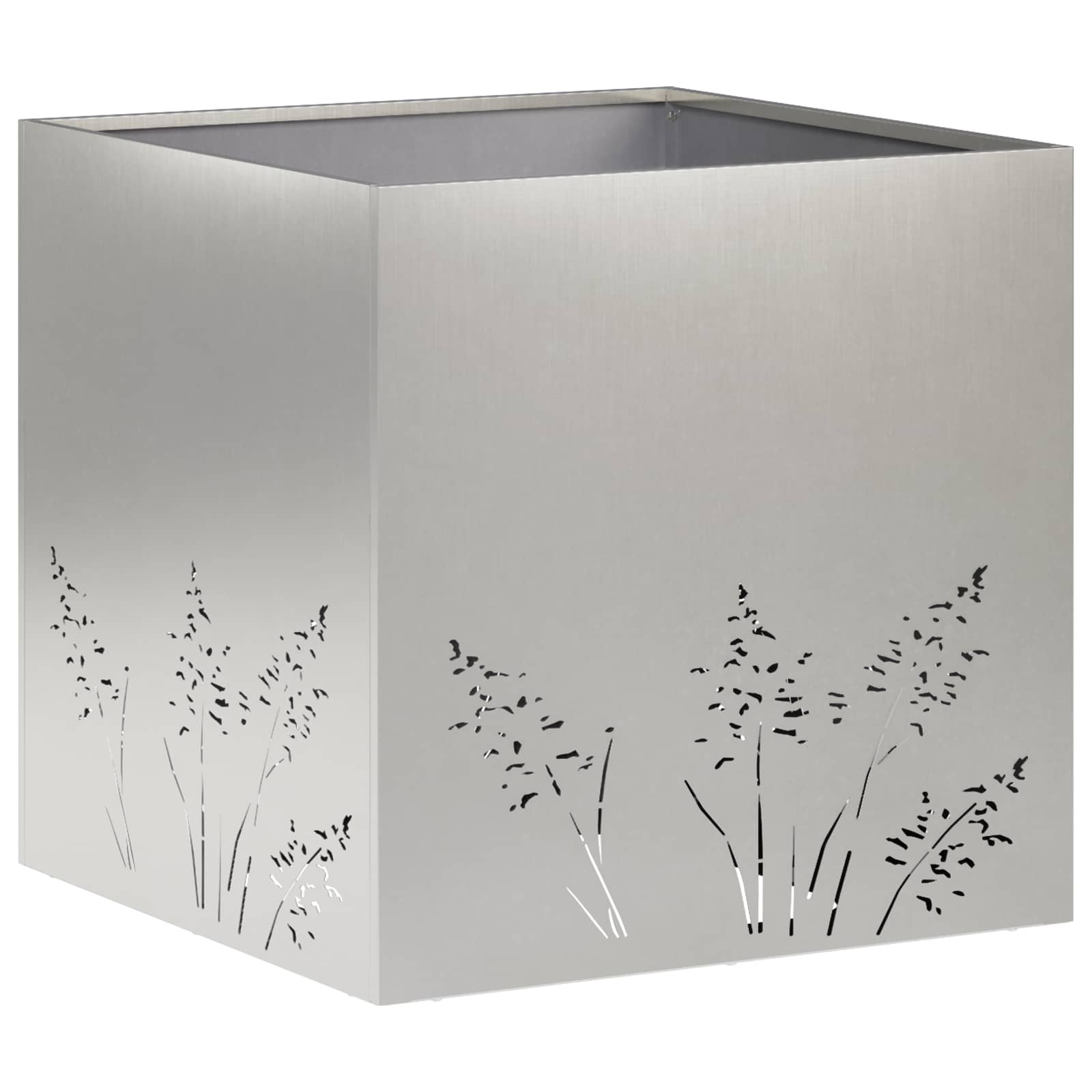 Plantenbak 2 st zilver 50 x 50 x 49 cm Roestvrij staal