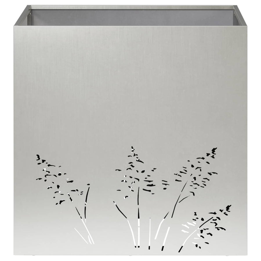 Plantenbak 2 st zilver 50 x 50 x 49 cm Roestvrij staal