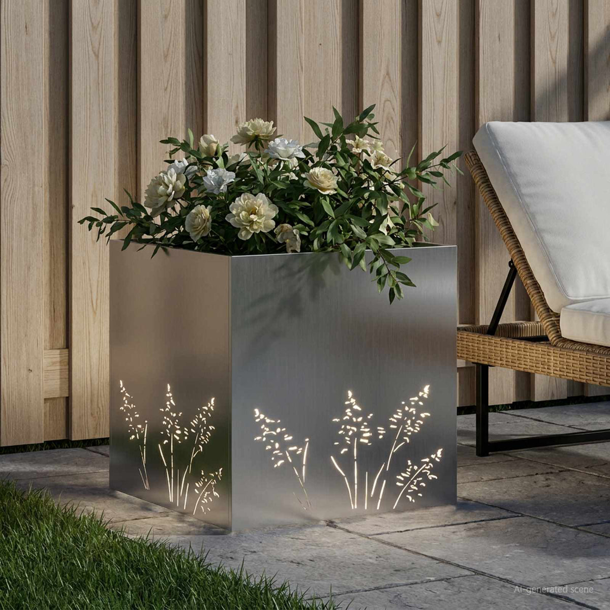 Plantenbak zilver 50 x 50 x 49 cm Gegalvaniseerd staal