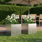 Plantenbak 2 st zilver 50 x 50 x 49 cm Gegalvaniseerd staal