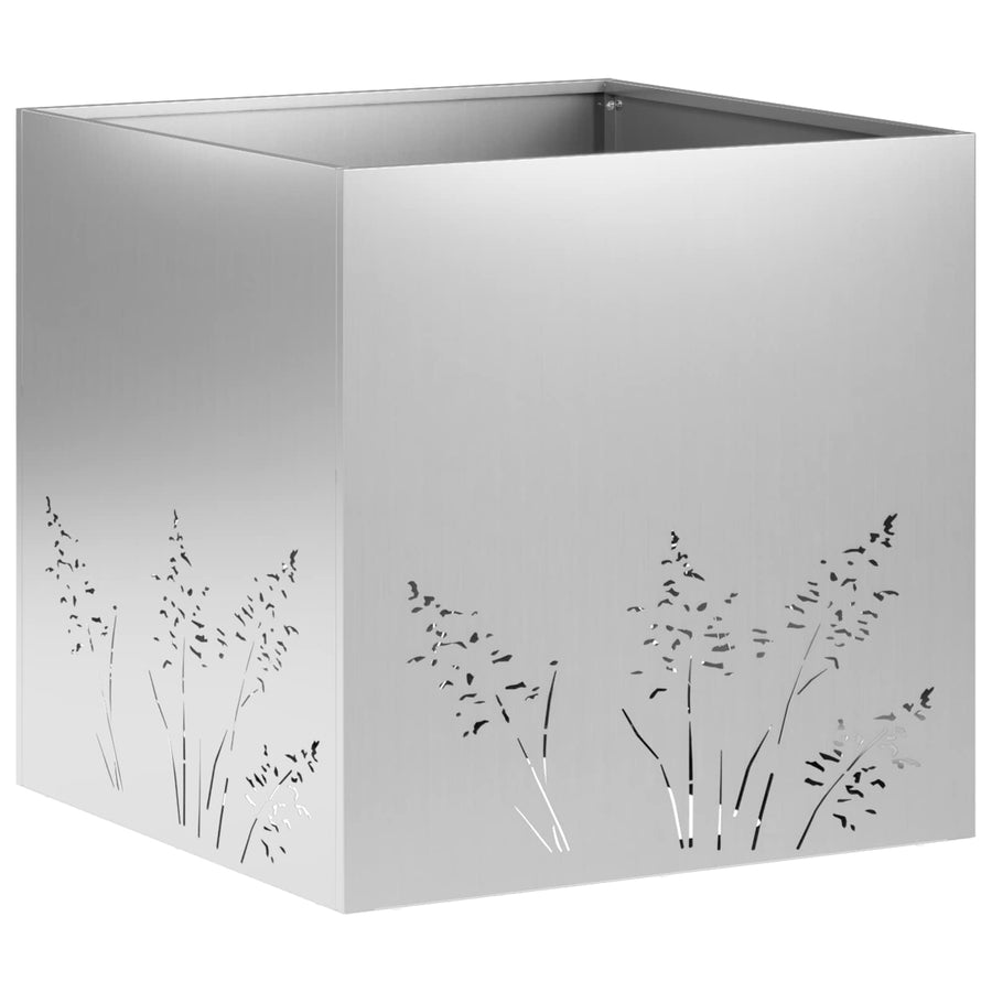 Plantenbak 2 st zilver 50 x 50 x 49 cm Gegalvaniseerd staal