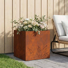 Plantenbak roestkleurig 50x50x49 cm staal