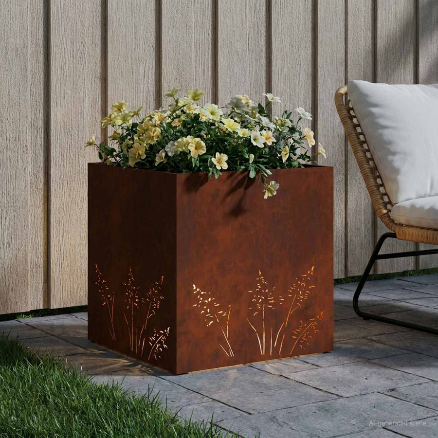 Plantenbak Roestkleurig 50 x 50 x 49 cm weervast staal