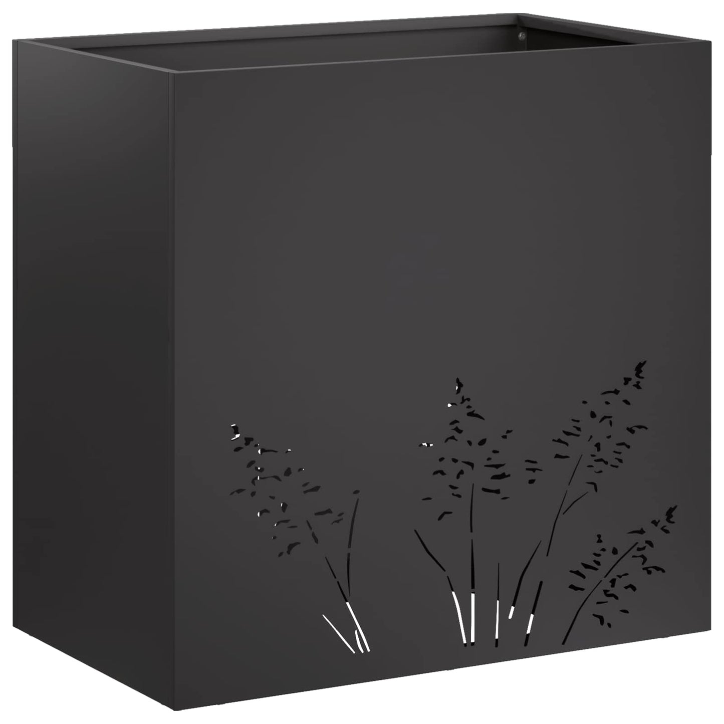 Plantenbak 2 st Zwart 50 x 30 x 49 cm Koudgewalst staal