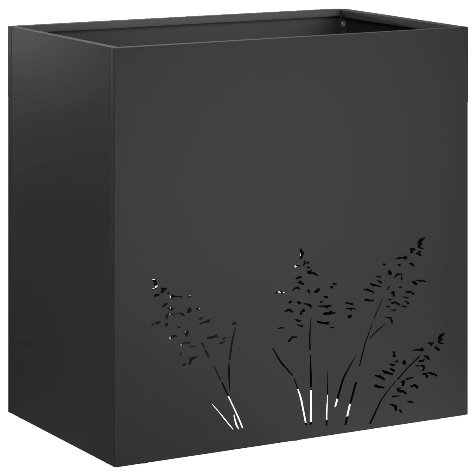 Plantenbak 2 st Zwart 50 x 30 x 49 cm Koudgewalst staal