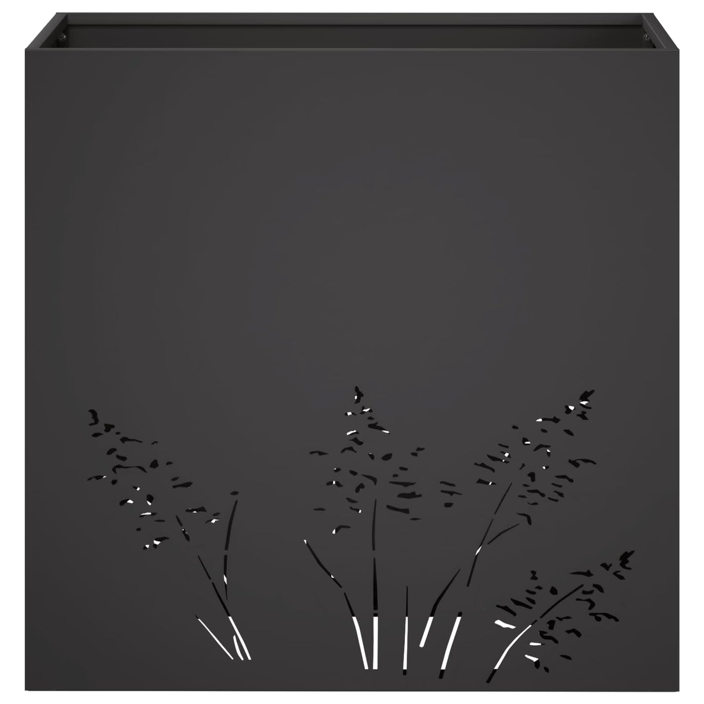 Plantenbak 2 st Zwart 50 x 30 x 49 cm Koudgewalst staal