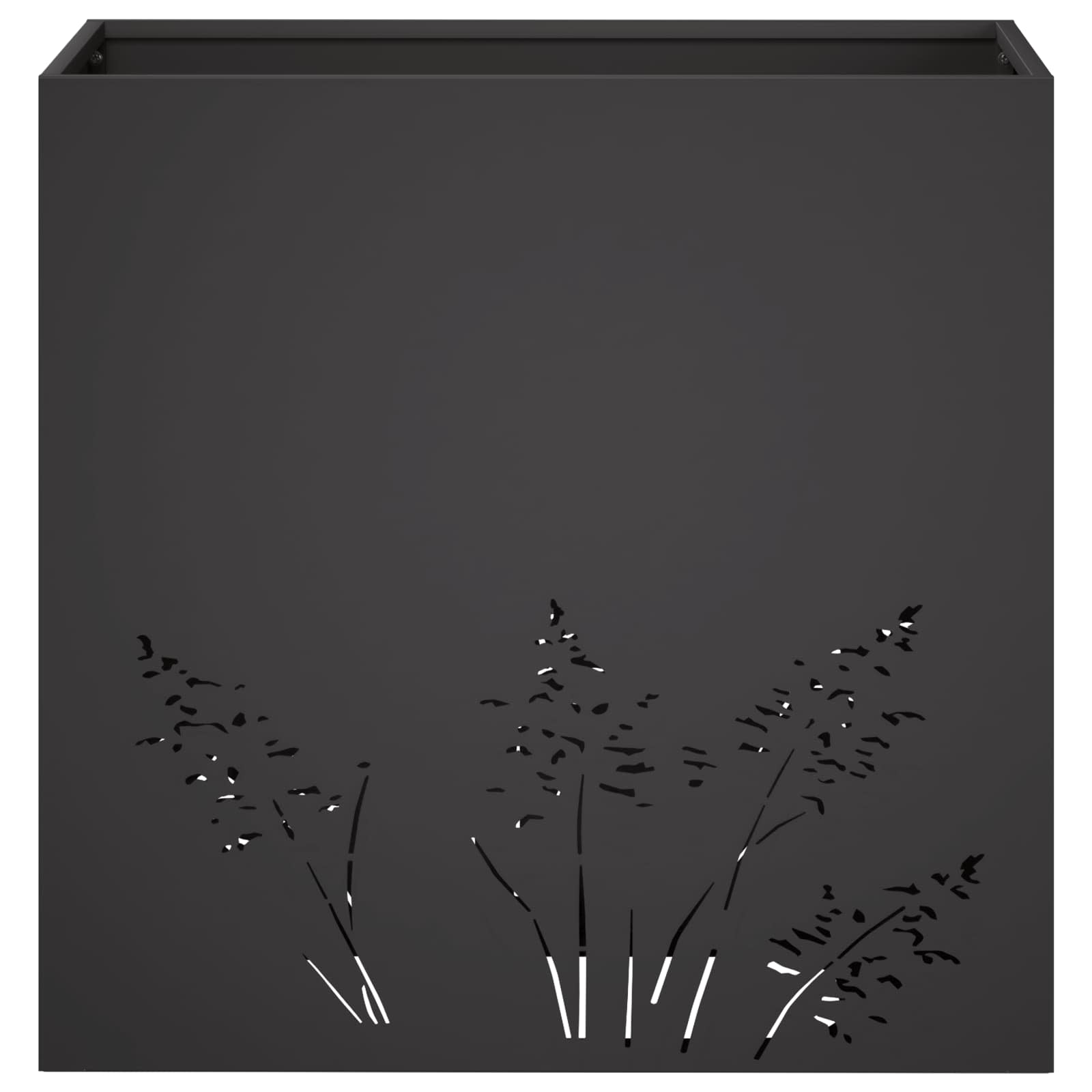 Plantenbak 2 st Zwart 50 x 30 x 49 cm Koudgewalst staal