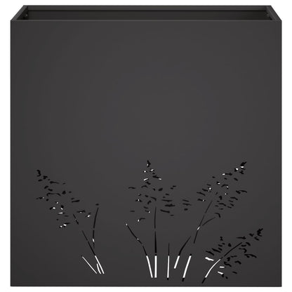 Plantenbak 2 st Zwart 50 x 30 x 49 cm Koudgewalst staal