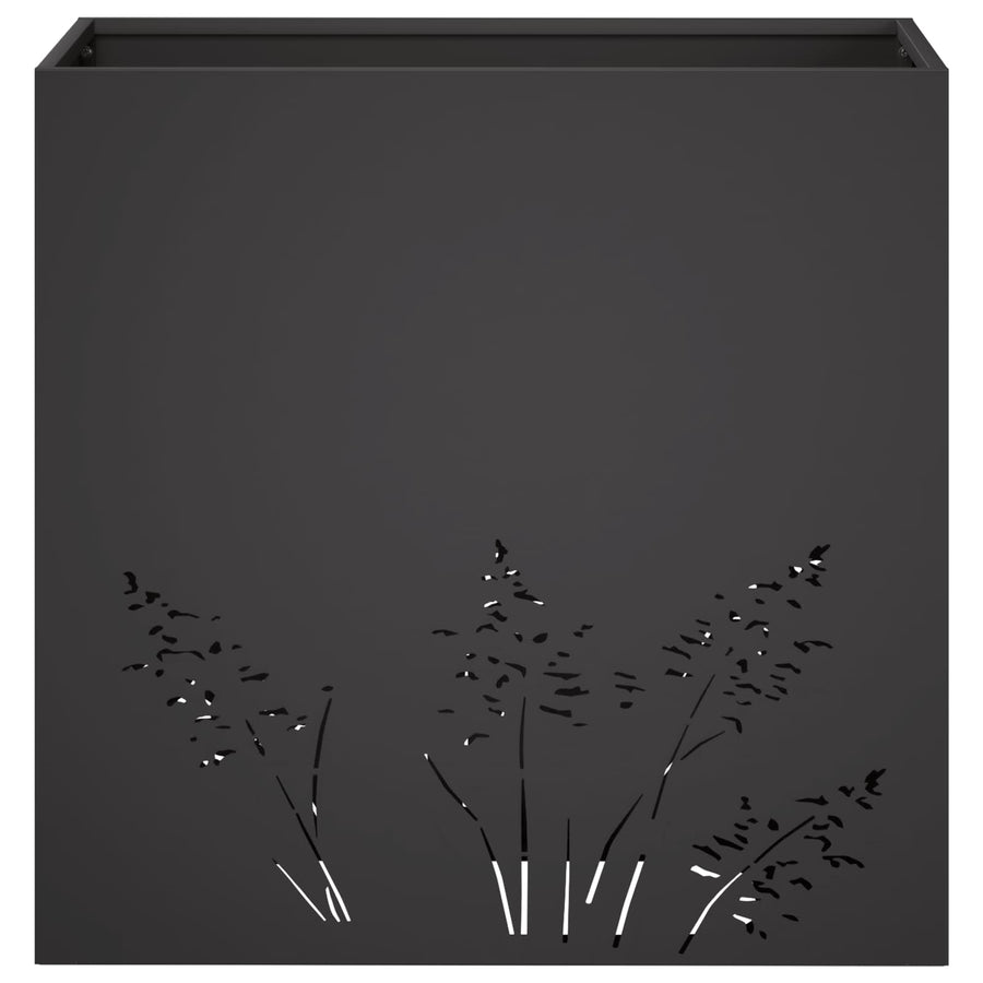Plantenbak 2 st Zwart 50 x 30 x 49 cm Koudgewalst staal