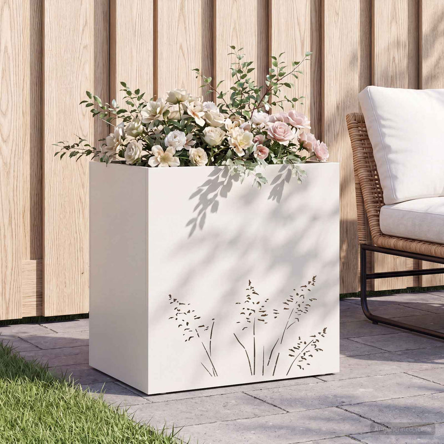 Plantenbak Wit 50 x 30 x 49 cm Koudgewalst staal