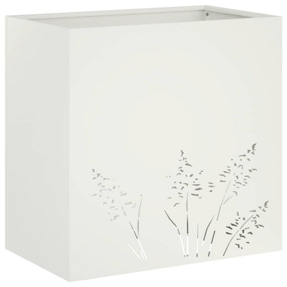Plantenbak 2 st Wit 50 x 30 x 49 cm Koudgewalst staal