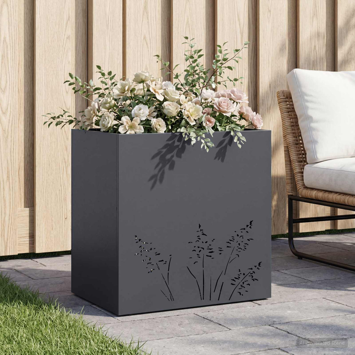 Plantenbak Antraciet 50 x 30 x 49 cm Koudgewalst staal