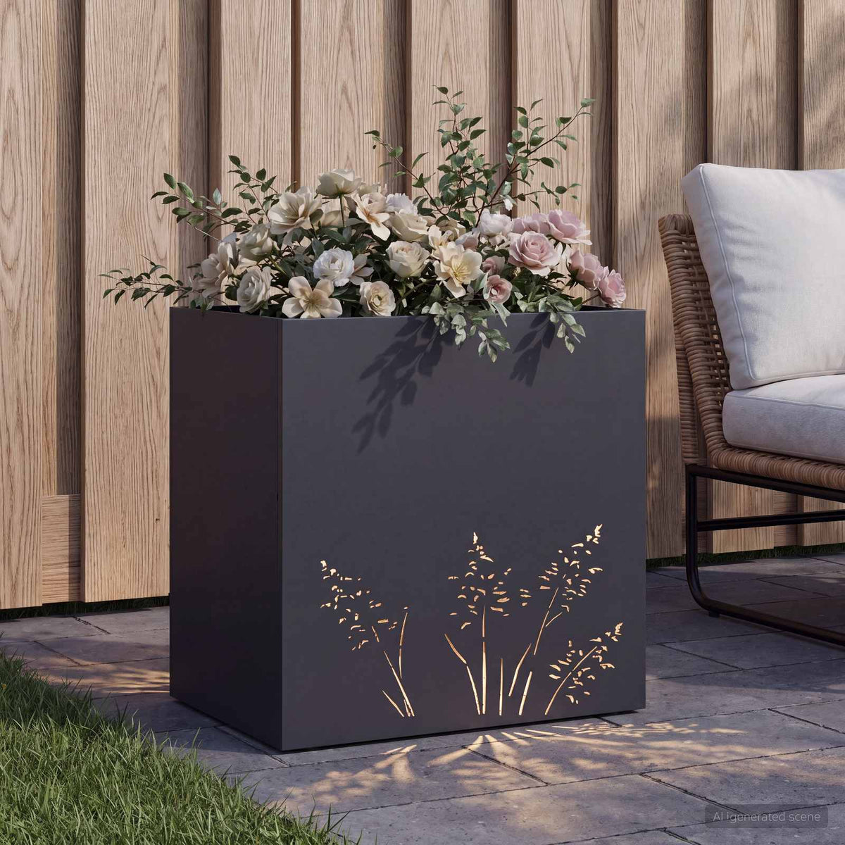 Plantenbak Antraciet 50 x 30 x 49 cm Koudgewalst staal