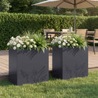 Plantenbak antraciet 50x30x49 cm staal 2 stuks