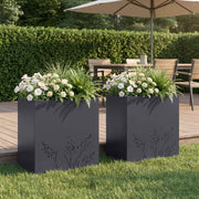Plantenbak antraciet 50x30x49 cm staal 2 stuks
