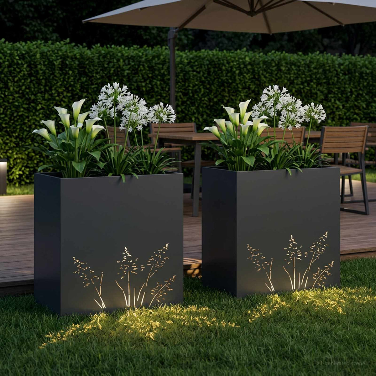 Plantenbak 2 st Antraciet 50 x 30 x 49 cm Koudgewalst staal