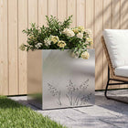 Plantenbak metaal 50x30x49 cm zilver