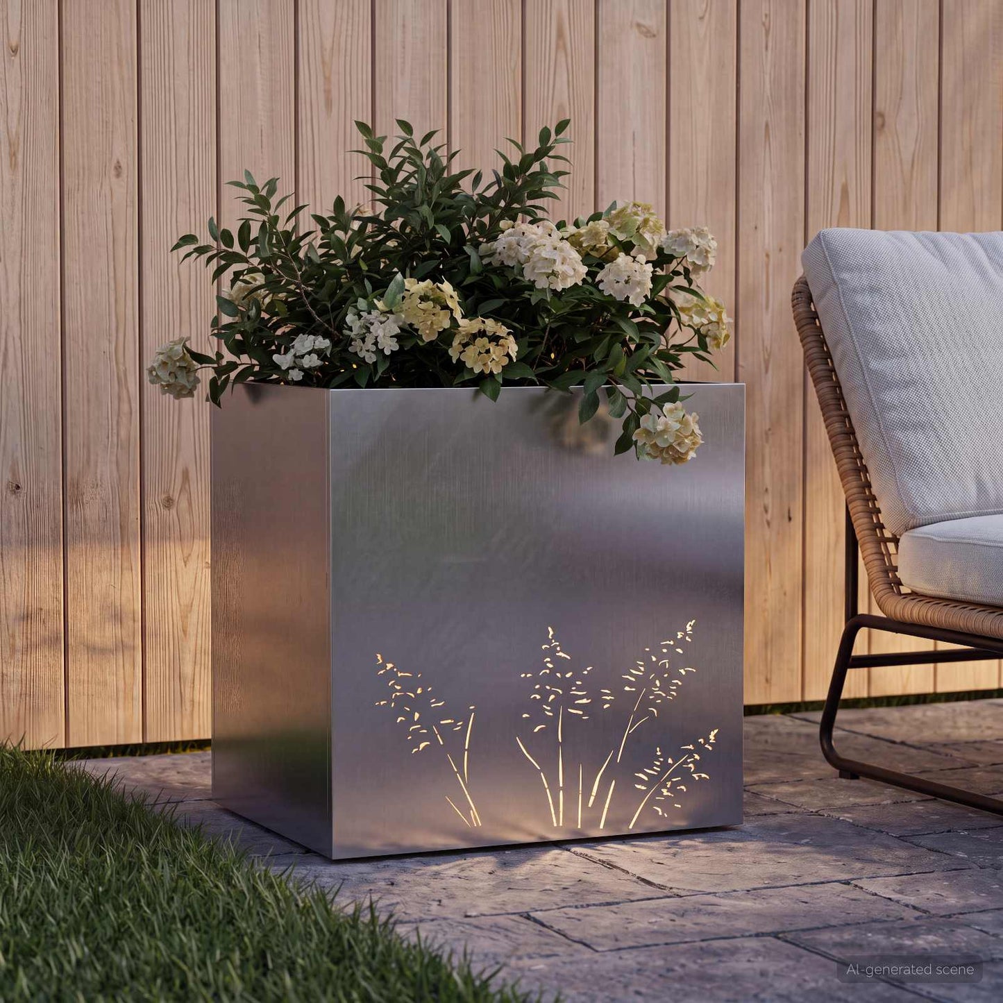Plantenbak zilver 50 x 30 x 49 cm Roestvrij staal