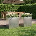 Plantenbak 2 st zilver 50 x 30 x 49 cm Roestvrij staal