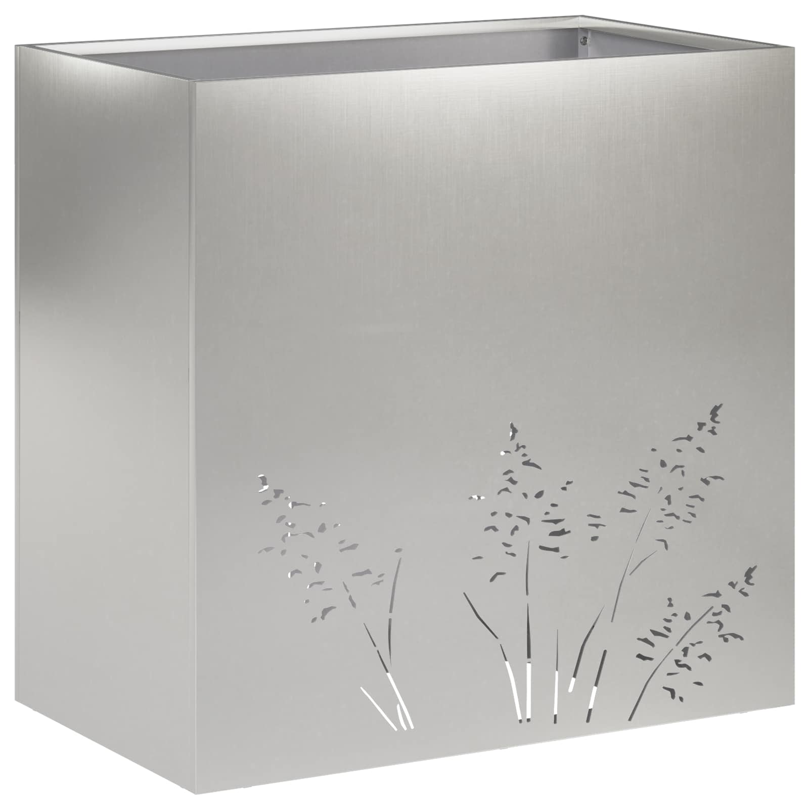Plantenbak 2 st zilver 50 x 30 x 49 cm Roestvrij staal