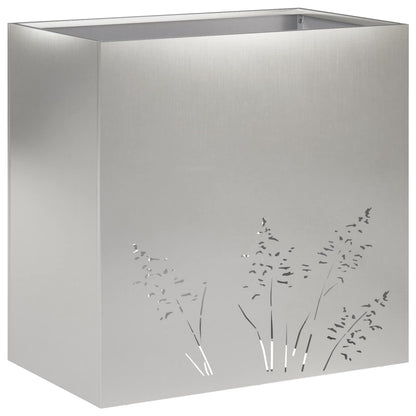 Plantenbak 2 st zilver 50 x 30 x 49 cm Roestvrij staal