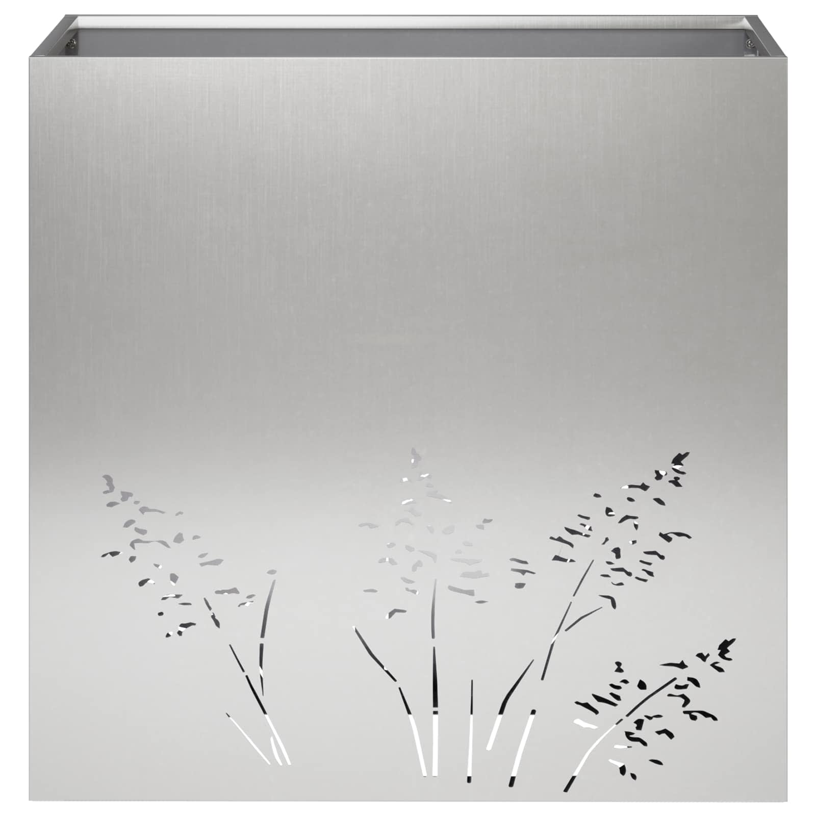 Plantenbak 2 st zilver 50 x 30 x 49 cm Roestvrij staal