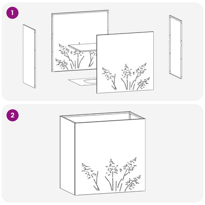 Plantenbak zilver 50 x 30 x 49 cm Gegalvaniseerd staal