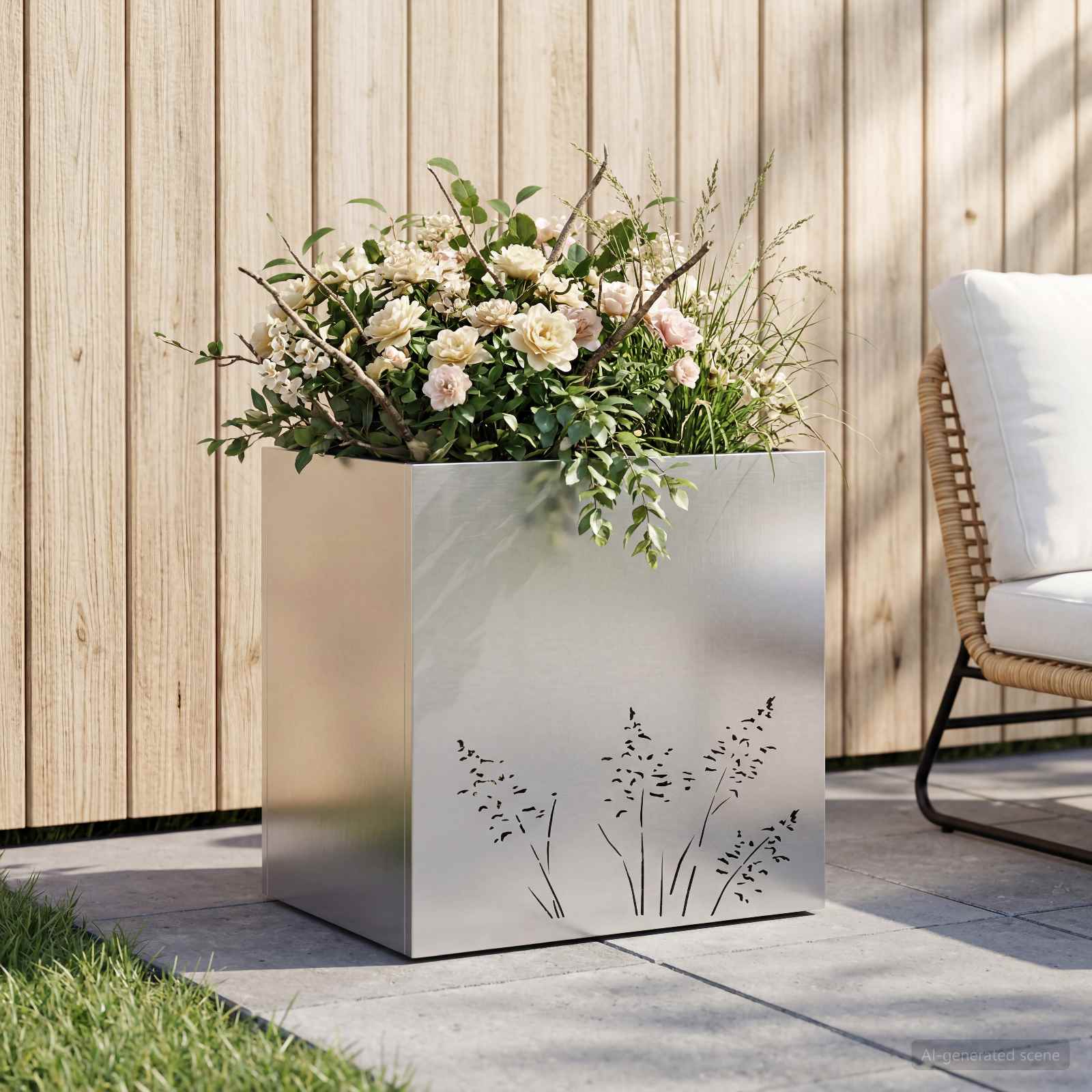 Plantenbak zilver 50 x 30 x 49 cm Gegalvaniseerd staal