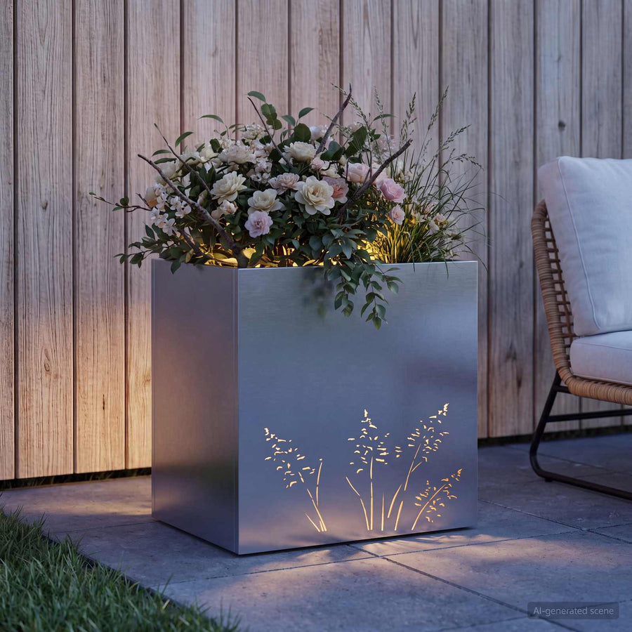 Plantenbak zilver 50 x 30 x 49 cm Gegalvaniseerd staal
