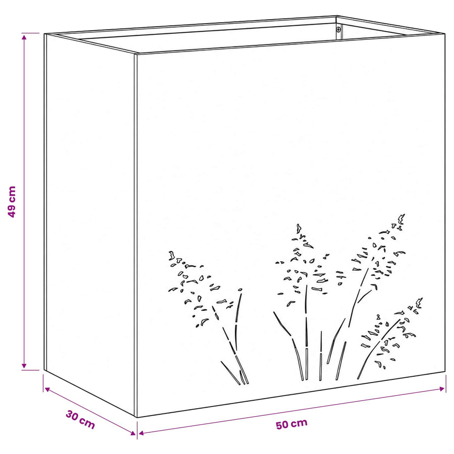 Plantenbak zilver 50 x 30 x 49 cm Gegalvaniseerd staal