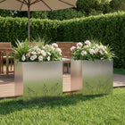 Plantenbak 2 st zilver 50x30x49 cm gegalvaniseerd staal