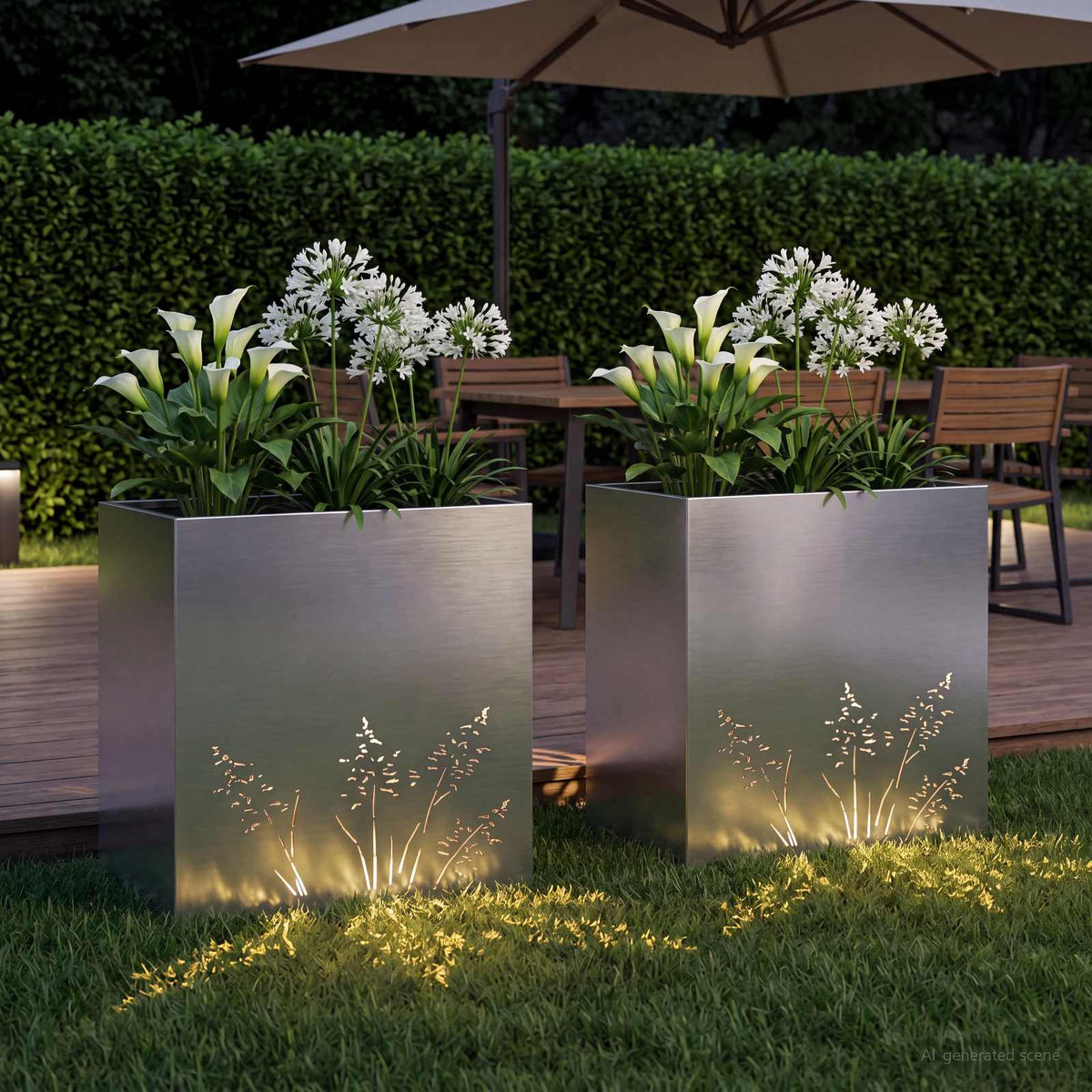 Plantenbak 2 st zilver 50 x 30 x 49 cm Gegalvaniseerd staal