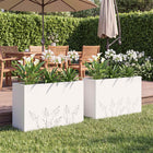 Plantenbak 2 stuks 80x20x49 cm wit staal