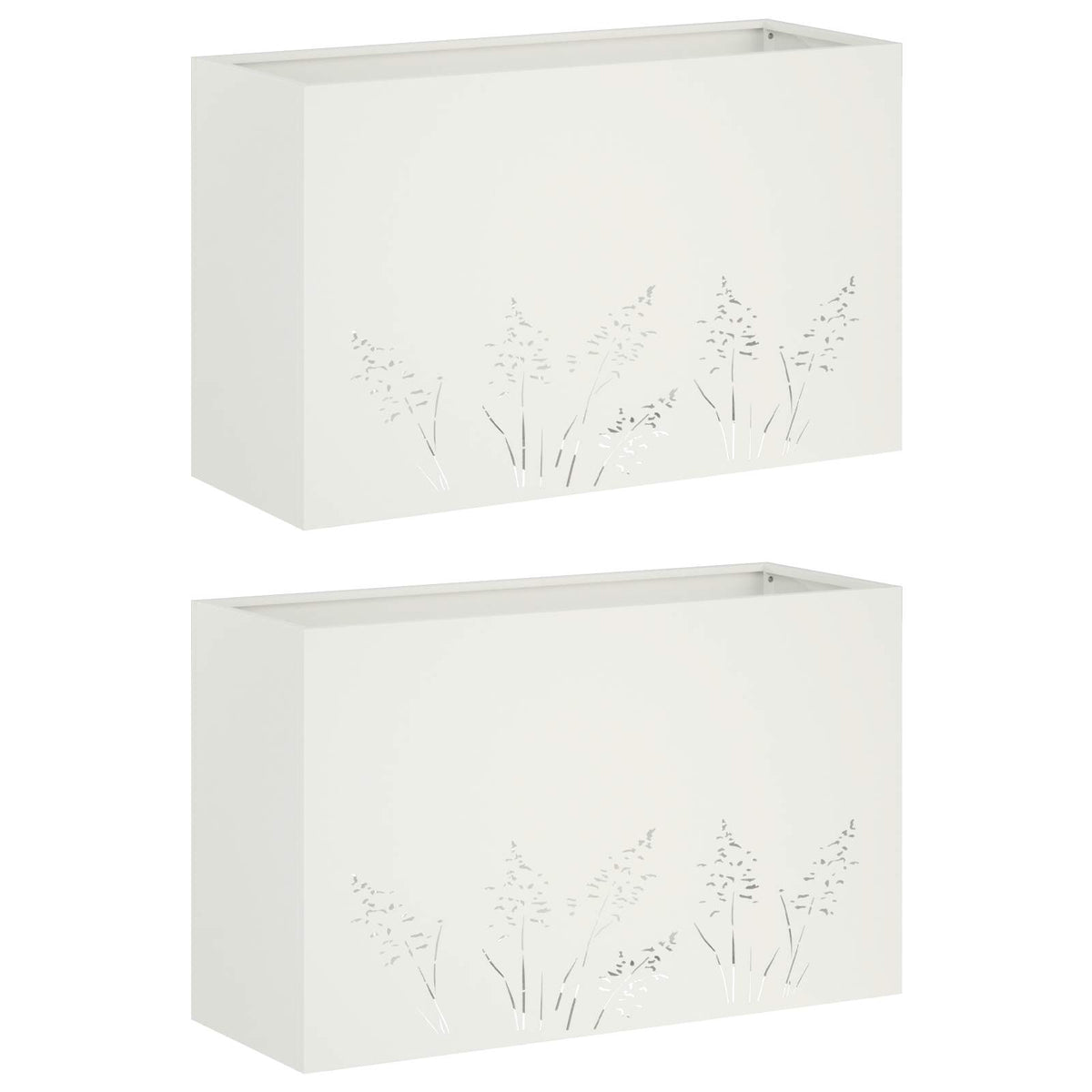 Plantenbak 2 st Wit 80 x 20 x 49 cm Koudgewalst staal
