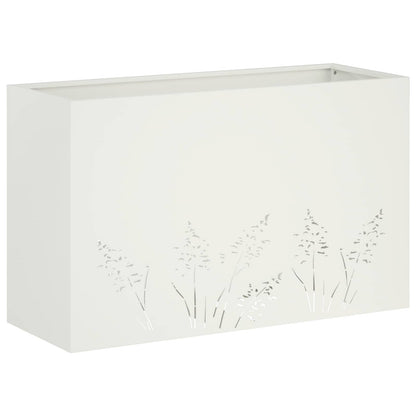 Plantenbak 2 st Wit 80 x 20 x 49 cm Koudgewalst staal