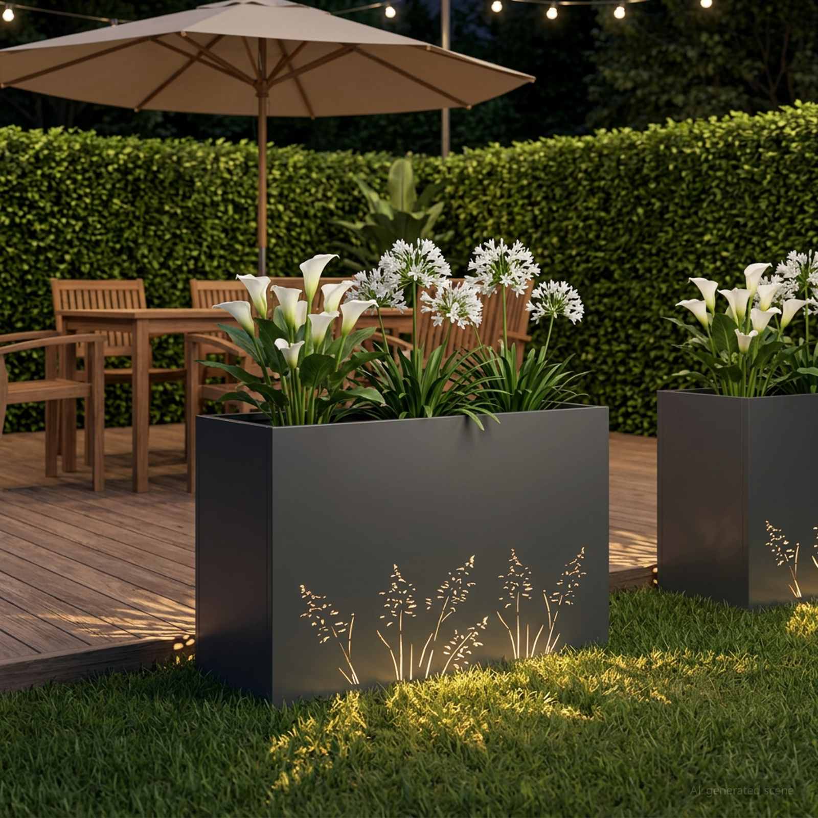 Plantenbak Antraciet 80 x 20 x 49 cm Koudgewalst staal