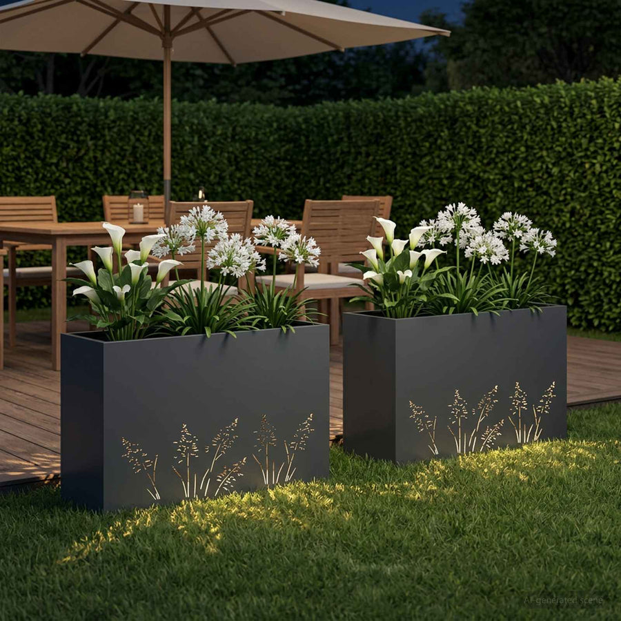 Plantenbak 2 st Antraciet 80 x 20 x 49 cm Koudgewalst staal