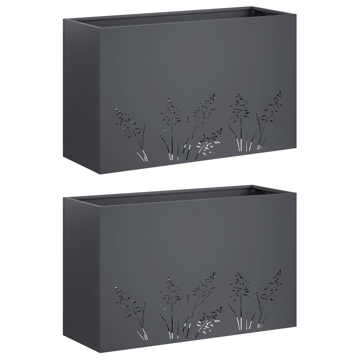 Plantenbak 2 st Antraciet 80 x 20 x 49 cm Koudgewalst staal
