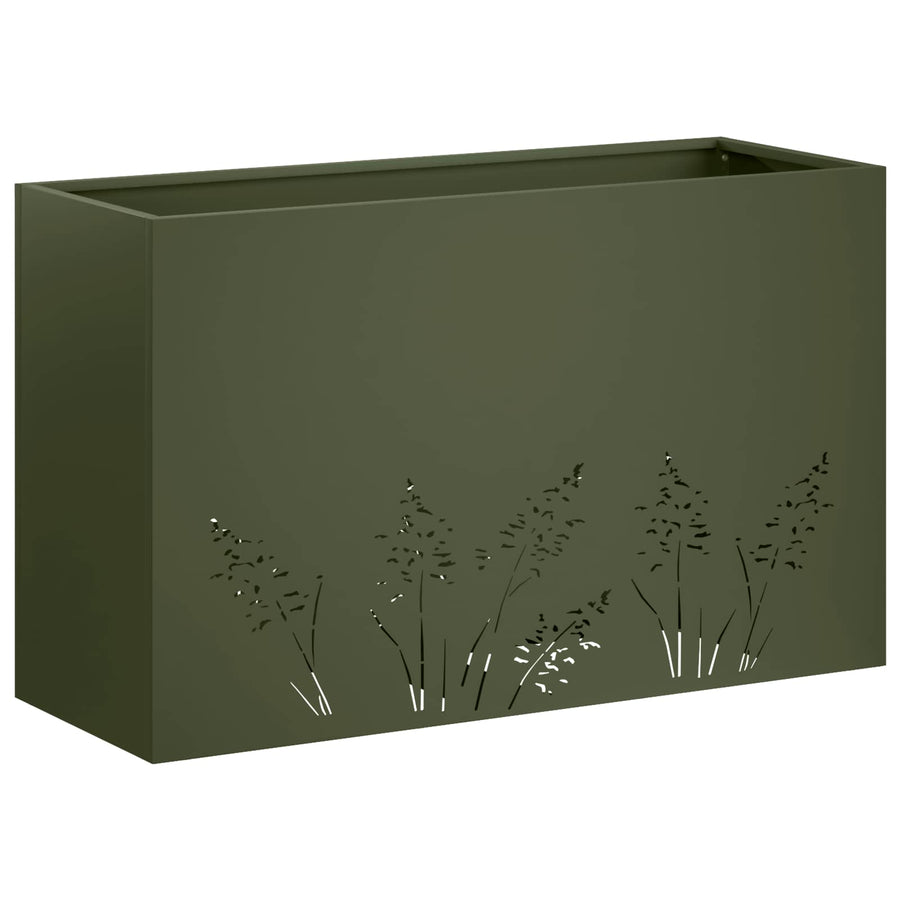 Plantenbak Olijfgroen 80 x 20 x 49 cm Koudgewalst staal