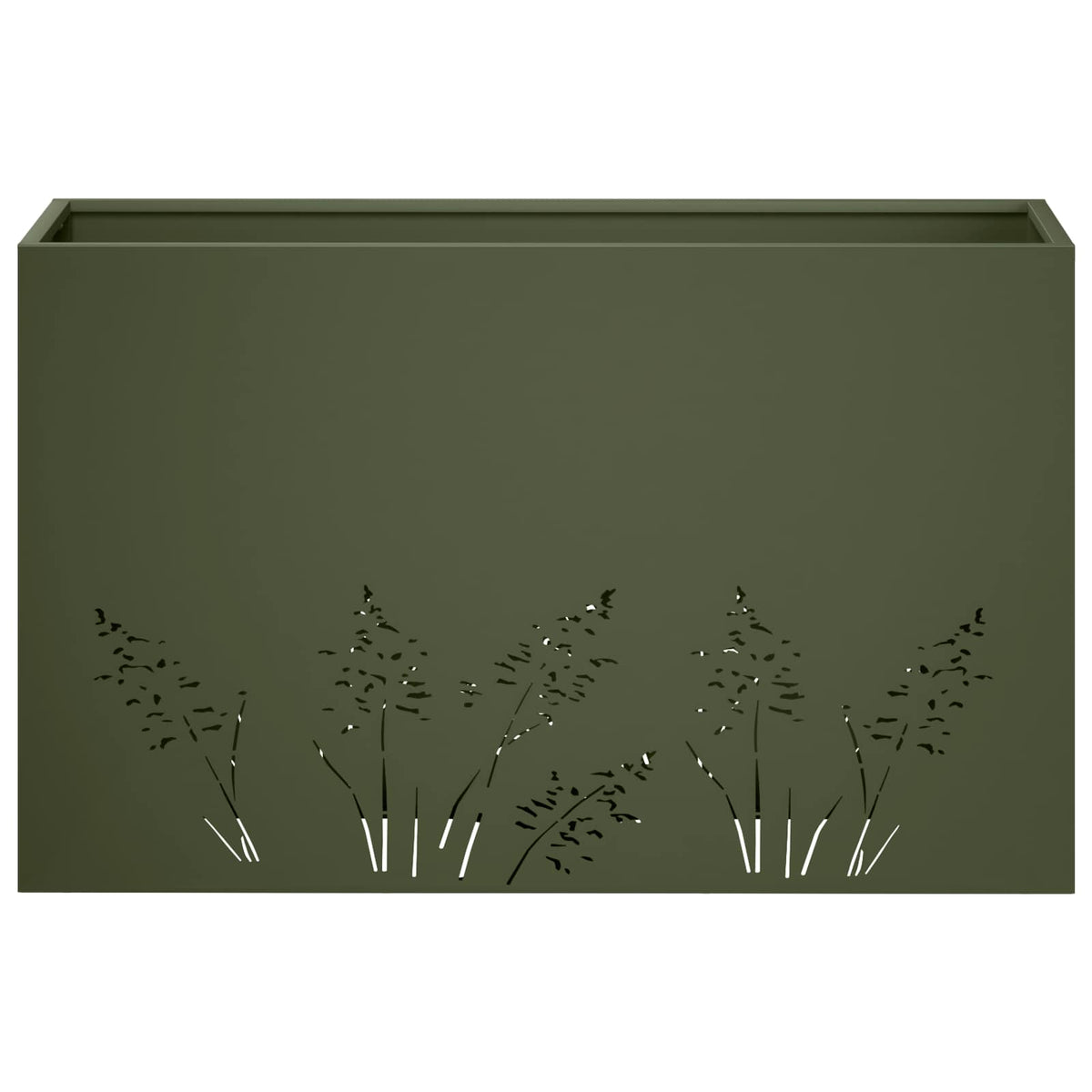 Plantenbak 2 st Olijfgroen 80 x 20 x 49 cm Koudgewalst staal