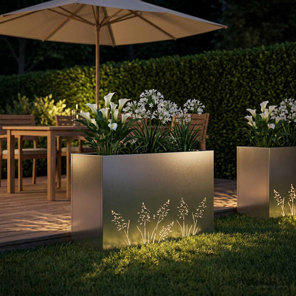 Plantenbak zilver 80 x 20 x 49 cm Roestvrij staal