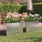 Plantenbakken 2 st 80x20x49 cm metaal zilver