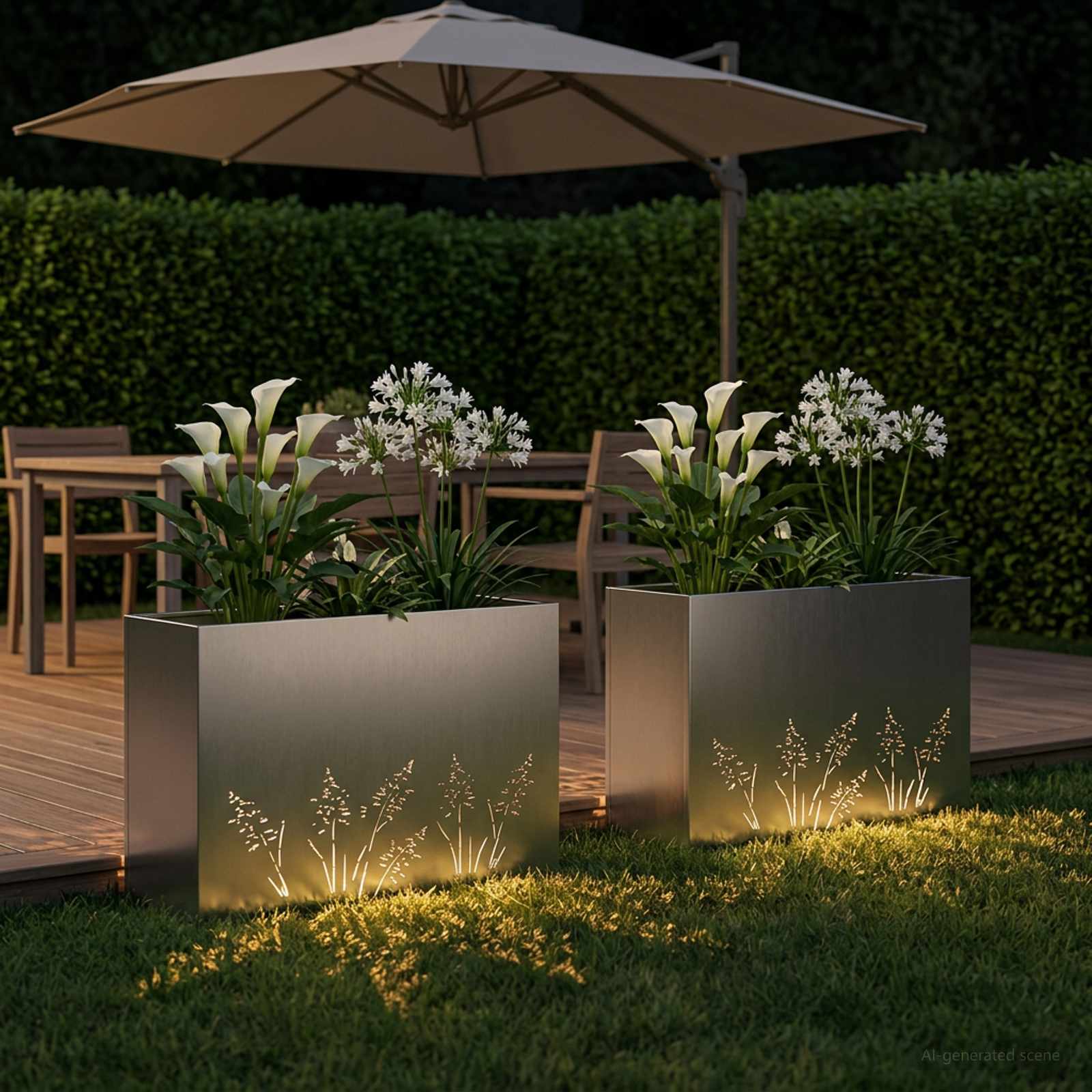 Plantenbak 2 st zilver 80 x 20 x 49 cm Roestvrij staal