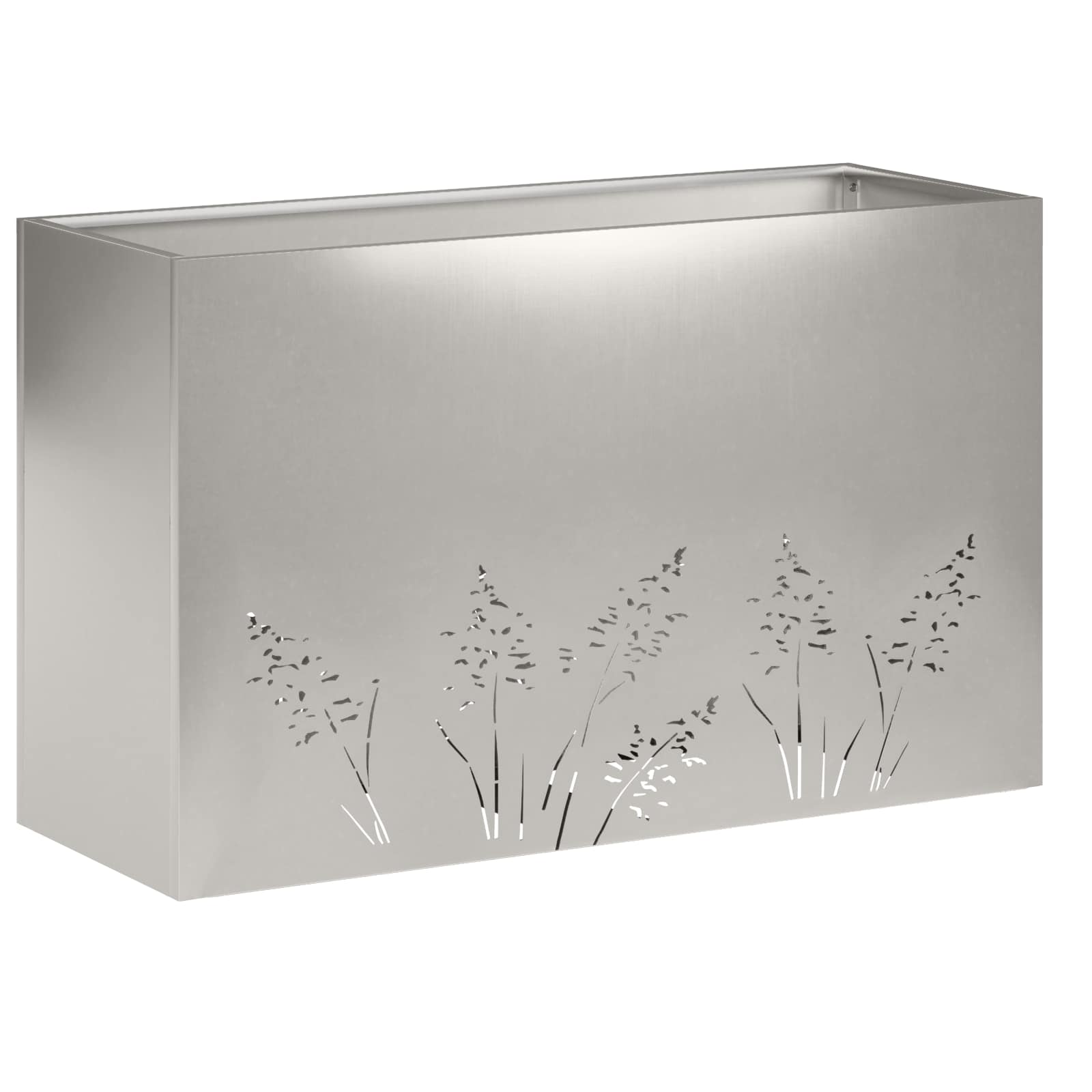 Plantenbak 2 st zilver 80 x 20 x 49 cm Roestvrij staal