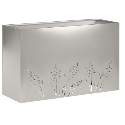 Plantenbak 2 st zilver 80 x 20 x 49 cm Roestvrij staal