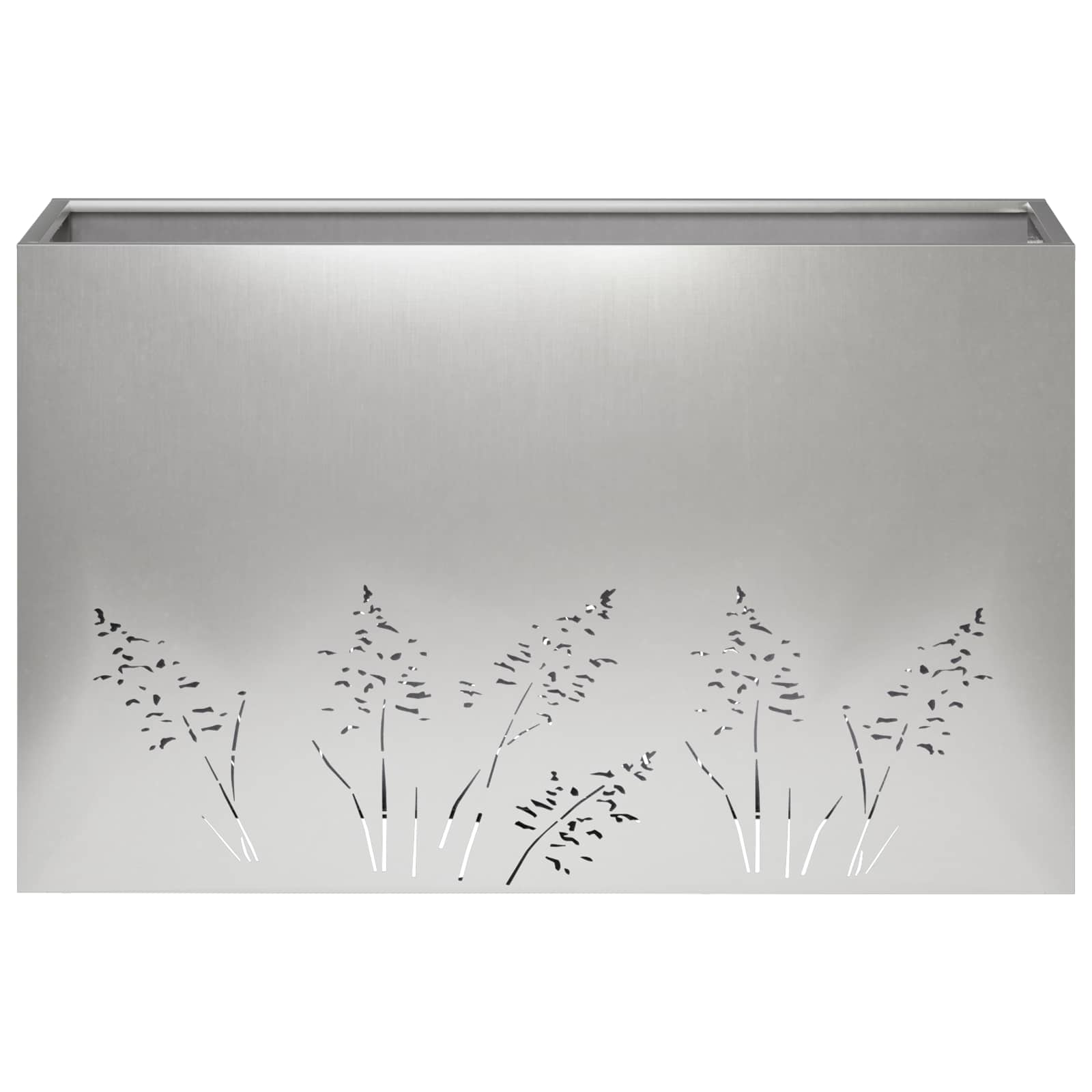 Plantenbak 2 st zilver 80 x 20 x 49 cm Roestvrij staal