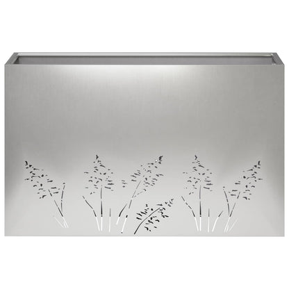Plantenbak 2 st zilver 80 x 20 x 49 cm Roestvrij staal